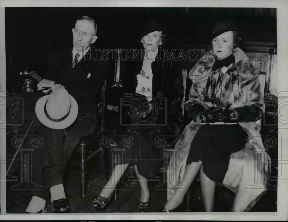 1935 Press Photo Charles A Shepard With Present Wife &amp; Her Daughter Mrs Cooper - Historic Images