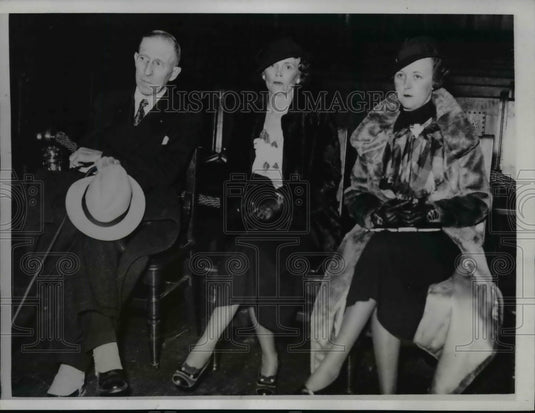 1935 Press Photo Charles A Shepard With Present Wife & Her Daughter Mrs Cooper - Historic Images