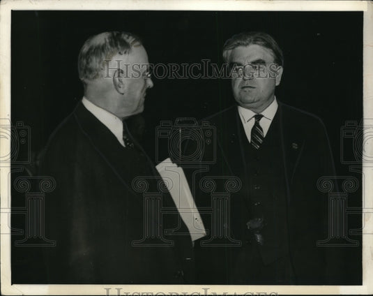 1936 Press Photo William Gree PRES of AFL & John Lewis Pres of United Mine Work-Historic Images