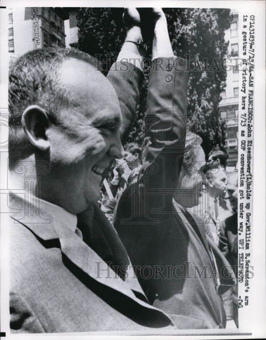1964 Press Photo John Eisenhower, William B. Scranton at GOP Convention - Historic Images