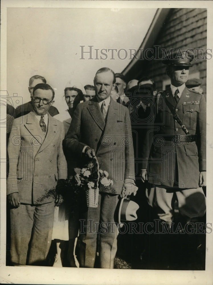 1926 Press Photo Calvin Coolidge Appeared at Veterans Hospital to Cheer Vet Men-Historic Images
