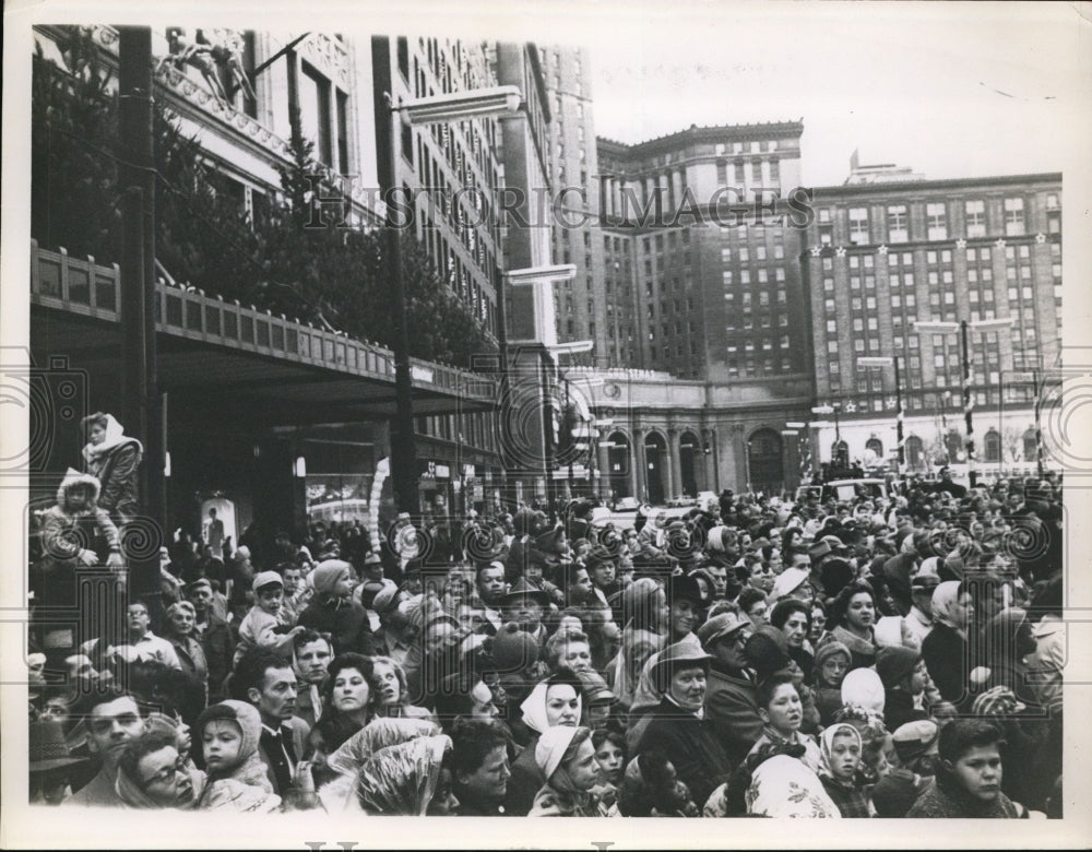 1960 Crowd at Christmas Parade  - Historic Images