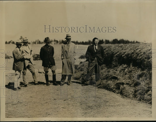 1935 Group Inspecting Jump at Pinehurst Steeplechase Course, NC - Historic Images