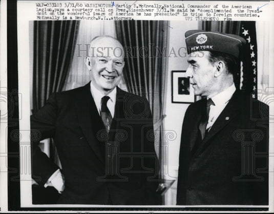1960 Press Photo Dwight Eisenhower, Martin B. McKneally in Washington, D.C. - Historic Images