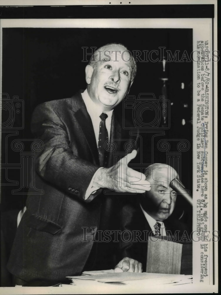 1962 Press Photo Irving Ben Cooper at Senate Judiciary hearing - nef38064 - Historic Images