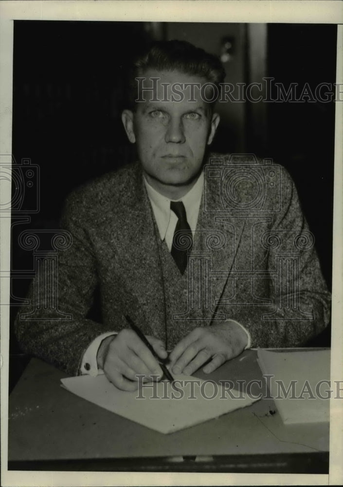 1934 Press Photo Colonel Carl Ristine to Review Steamship, Airmail Contracts-Historic Images