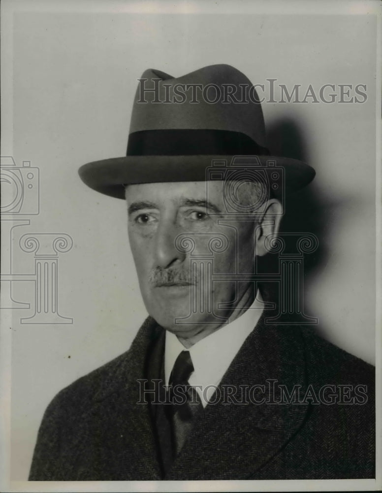 1937 Press Photo Henry L Stimson Arrives in New York After Vacation Abroad - Historic Images