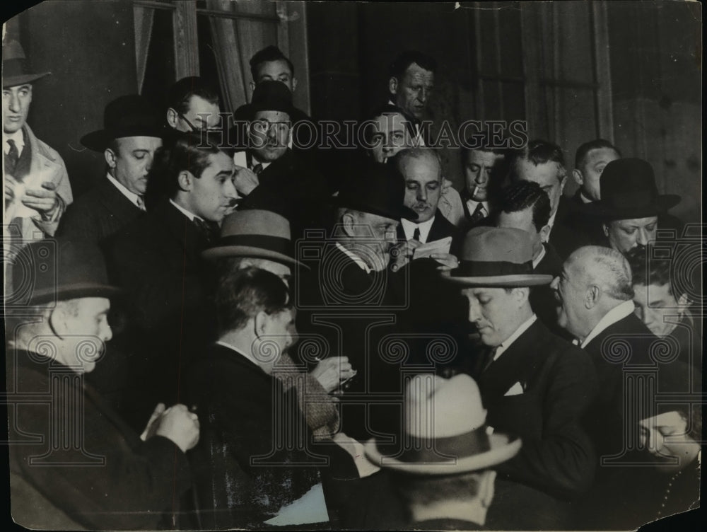 1930 Premier Theodore Steeg with Reporters in Paris, France - Historic Images