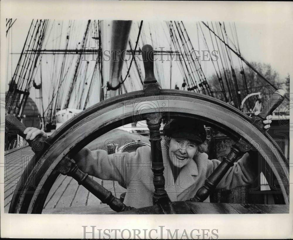 1968 Agnes Rudland Aboard "Cutty Sark" Ship, London  - Historic Images
