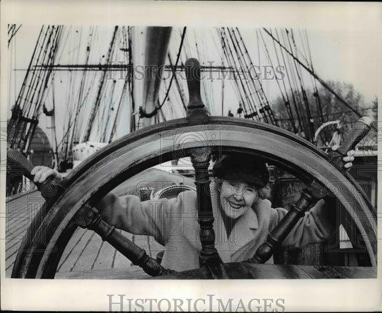 1968 Agnes Rudland Aboard "Cutty Sark" Ship, London  - Historic Images