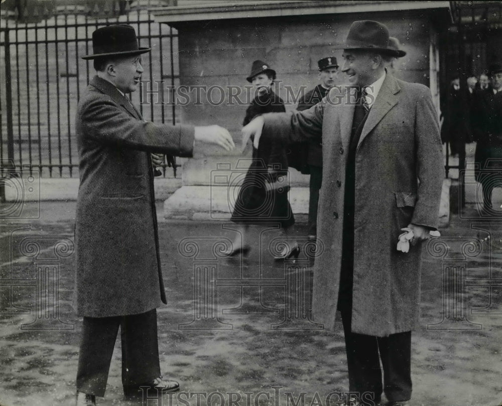 1938 Sir Eric Phipps Leaving Chamber of Deputies, Paris Frances - Historic Images