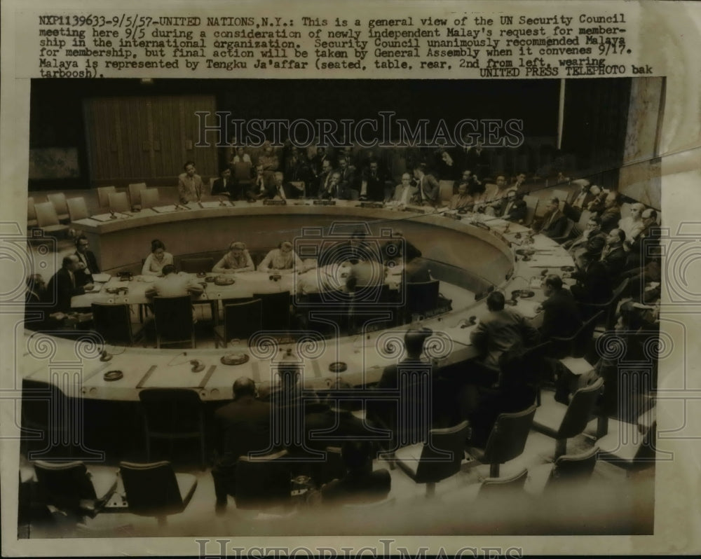 1957 Press Photo View of the UN Security Council Meeting at U.N. New York-Historic Images