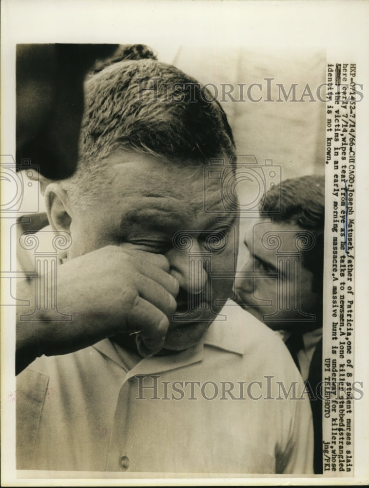 1966 Press Photo Joseph Matusek Father of One of Eight Student Nurses Slain - Historic Images