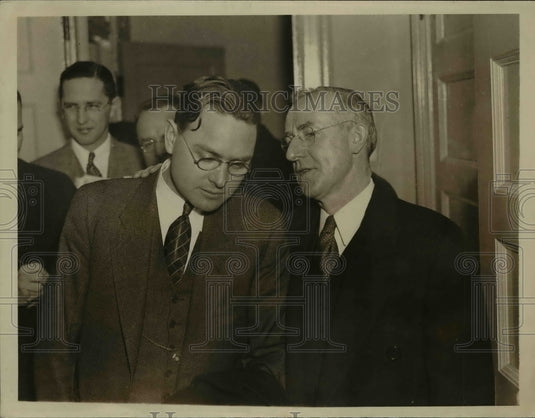 1937 Press Photo Homer L. Martin, John Brophy at Strike Conference, Washington - Historic Images