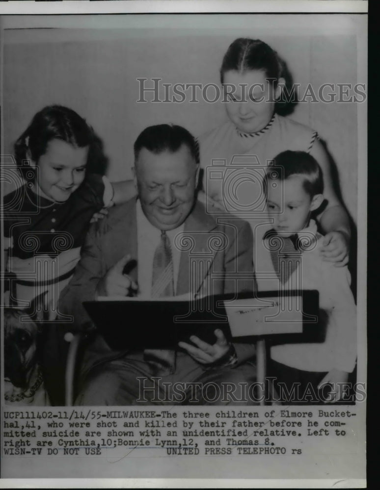 1955 Press Photo Children of Elmore Buckethal, Killed by Father, Milwaukee - Historic Images