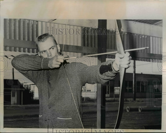 1962 Man Shooting Bow & Arrow  - Historic Images