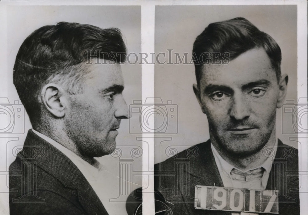 1935 Press Photo Herbert Lester Johnstone Suspect in Tacoma, CA Kidnapping - Historic Images