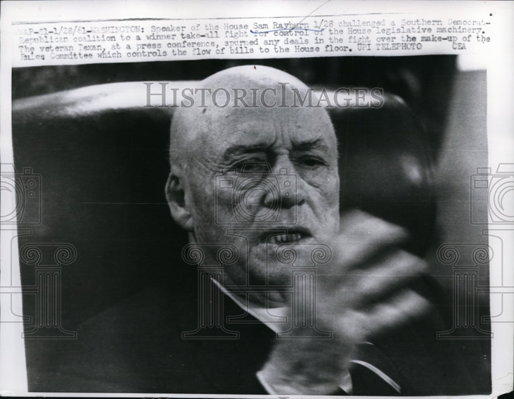 1961 Press Photo Sam Rayburn at Press Conference, Washington, D.C. - nef47259 - Historic Images