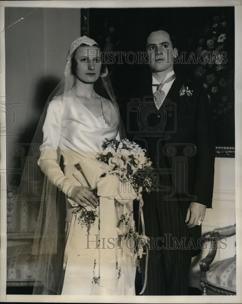 1931 Loranda Prochnik, Francis Lecompte Spaulding at Their Wedding - Historic Images