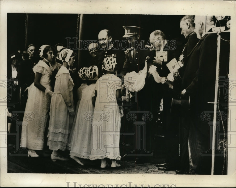 1934 King Leopold at Ypres Cathedral Belfry Inugural, Belgium - Historic Images