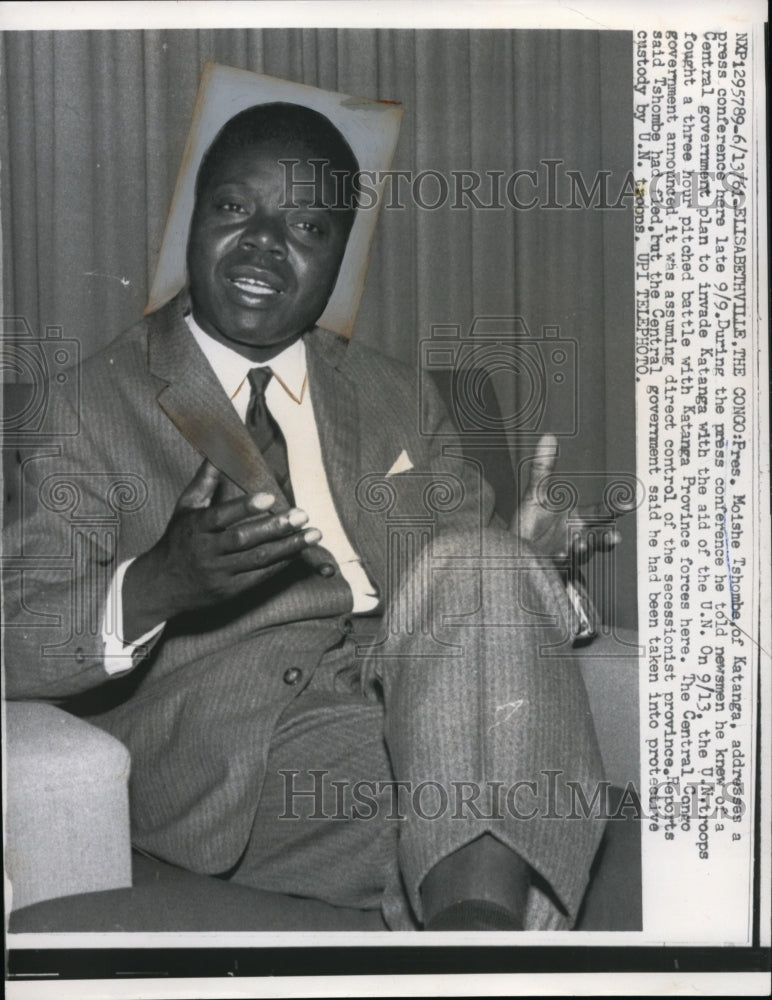 1961 Press Photo Moishe Tshombe During Press conference, Congo - nef48014-Historic Images