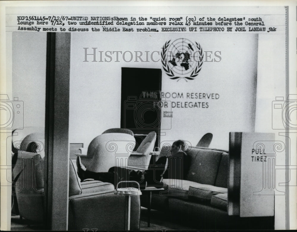 1967 Press Photo United Nations Quiet Room at Delegates' South Lounge - Historic Images
