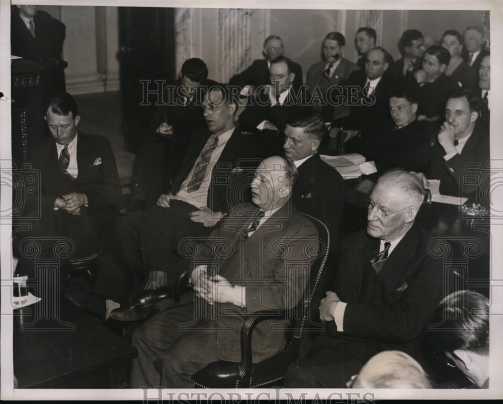 1938 Press Photo Official of Associated Industries at Civil Liberties hearing - Historic Images