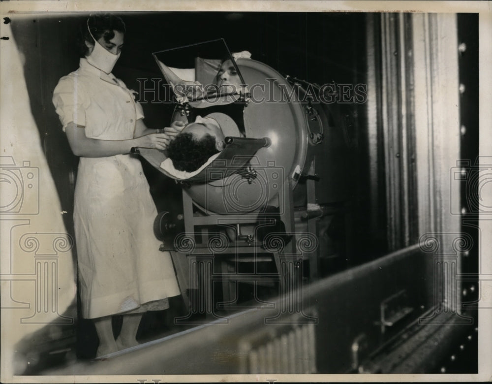 1937 Press Photo Fred Smith Shown with Nurse After Boarding Private Pullman Car-Historic Images