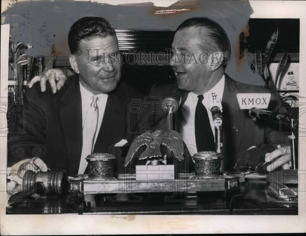 1955 August Busch, Frank Lane at St. Louis Cardinals Announcement - Historic Images