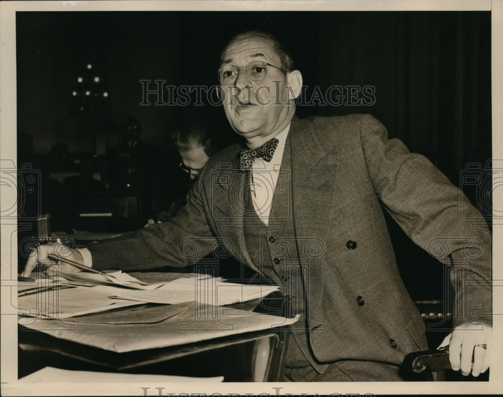 1946 Press Photo Marriner S. Eccles at Senate Banking Committee Hearing - Historic Images