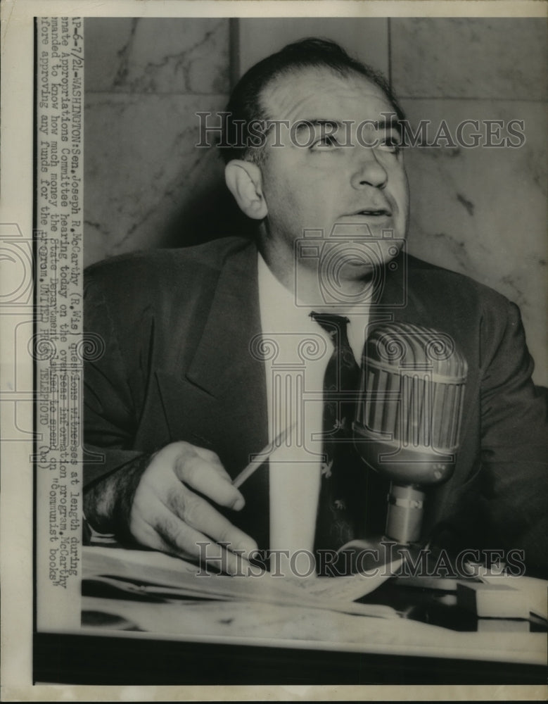 1953 Joseph McCarthy questions witnesses at length  - Historic Images