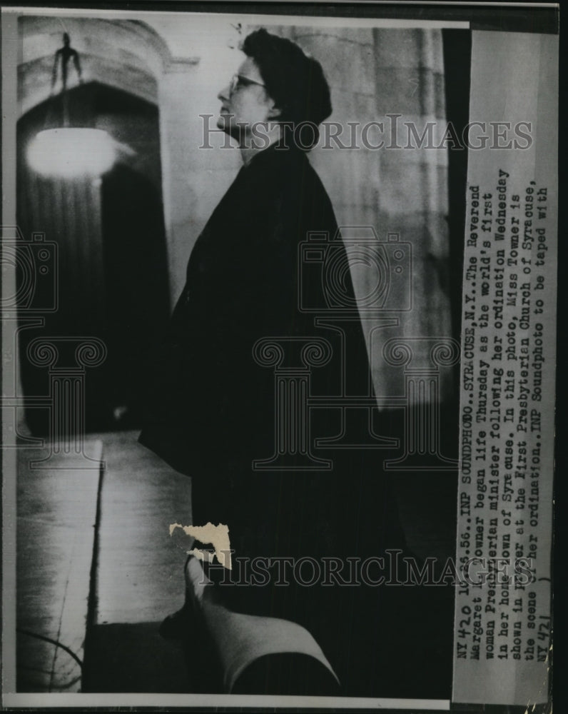 1956 Press Photo Reverend Margret Towner, the worlds first Presbyterian Minister - Historic Images