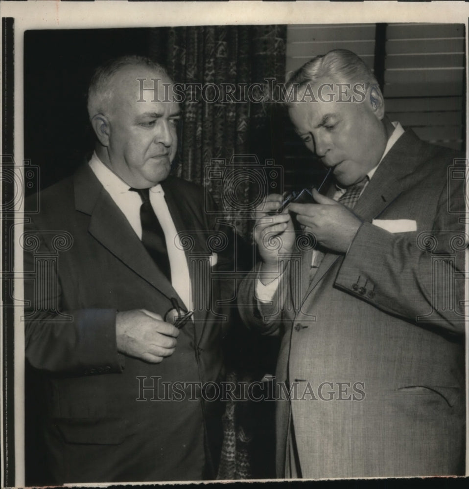 1956 Joseph F. Finnegan, David C. McDonald Discuss Steel Strike - Historic Images