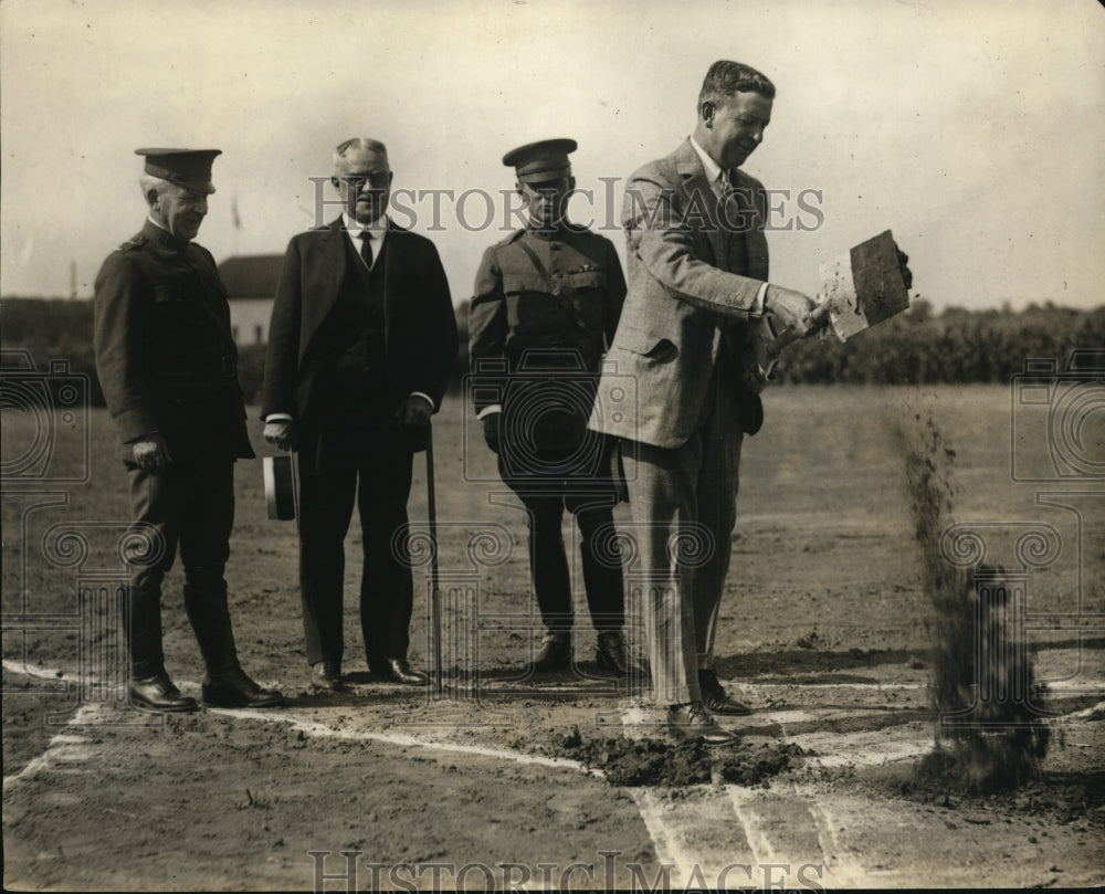 1923 Press Photo Dwight Davis Breaking Ground on Eastern Branch - nef53268-Historic Images