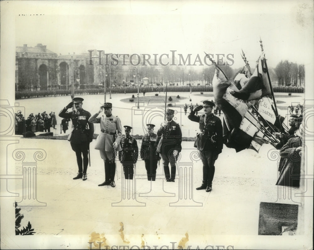 1935 British Troops @ World War I Memorial Ceremony in Rheims France - Historic Images