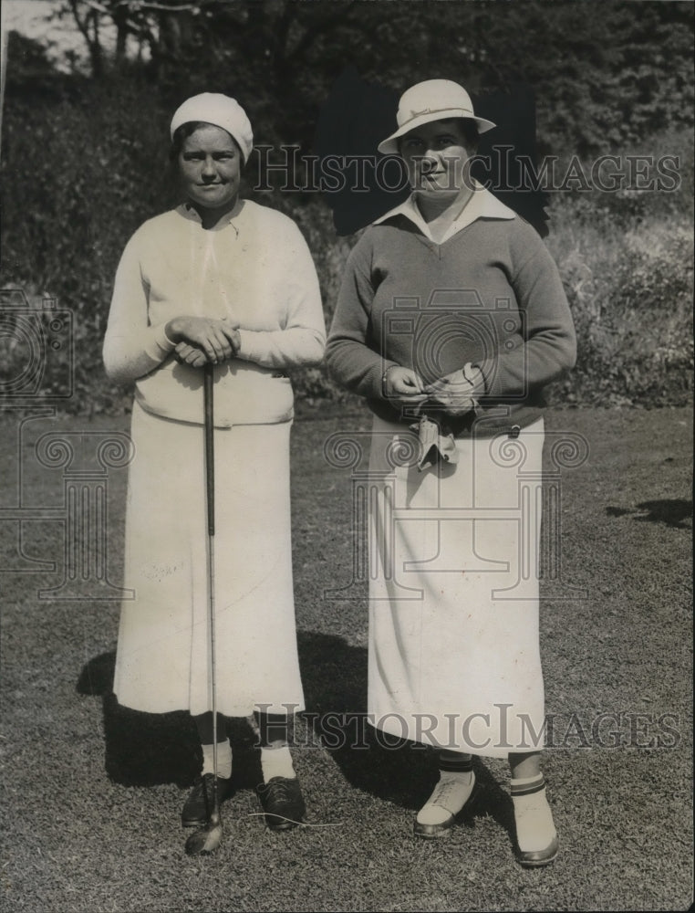 1934 Press Photo Mrs.Marion Turpie Lake and Dorothy Truang at Women&#39;s Natl.Golf-Historic Images