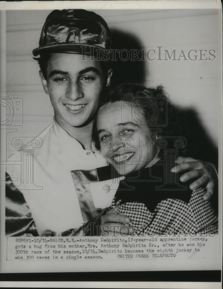 1962 Anthony DeSpirito Jockey & Mother Mrs Anthony DeSpirito Sr - Historic Images