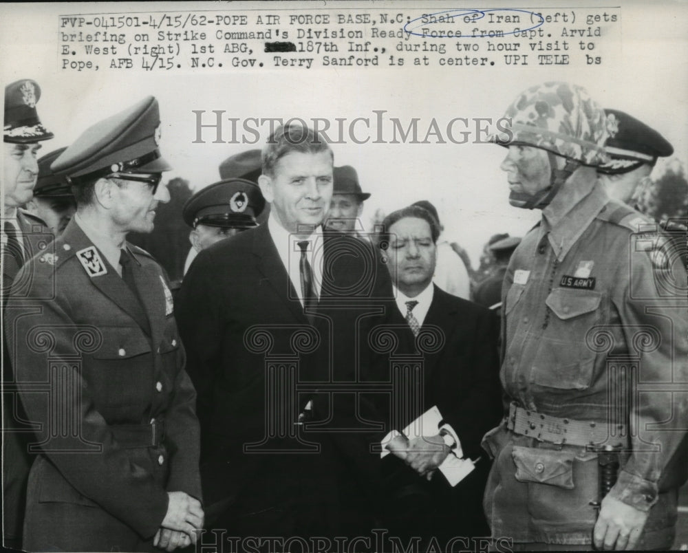 1962 Shah of Iran Mohammed Reza Pahlev Arrives at Pope AFB, NC - Historic Images