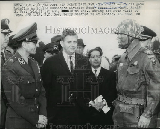 1962 Shah of Iran Mohammed Reza Pahlev Arrives at Pope AFB, NC - Historic Images