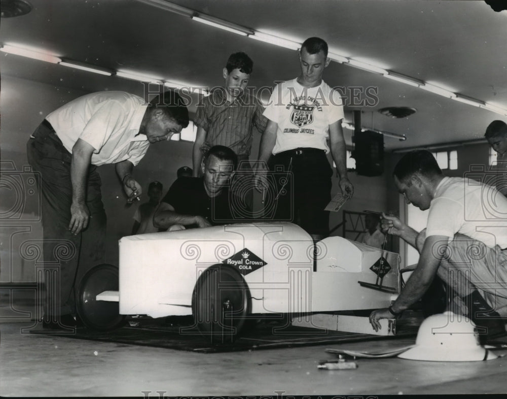 1962 Inspecting Soap Box Derby Racer, R.G. Jones, Bobby Jones - Historic Images