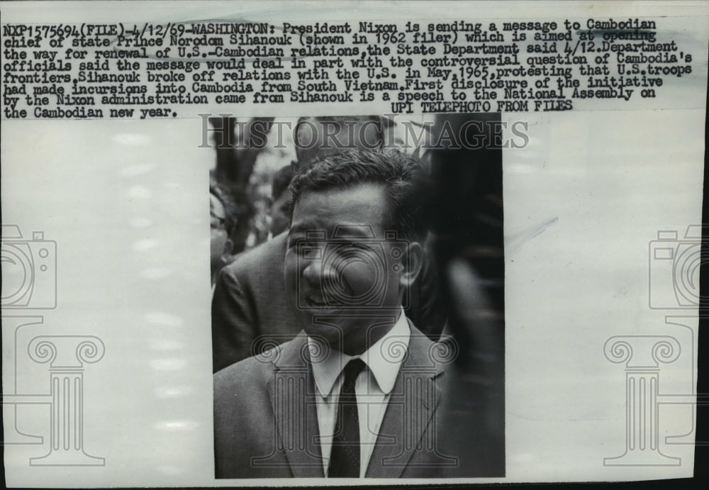 1962 Prince Norodom Sihanouk of Cambodia  - Historic Images