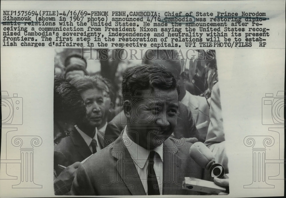 1967 Prince Norodom Sihanouk of Cambodia  - Historic Images