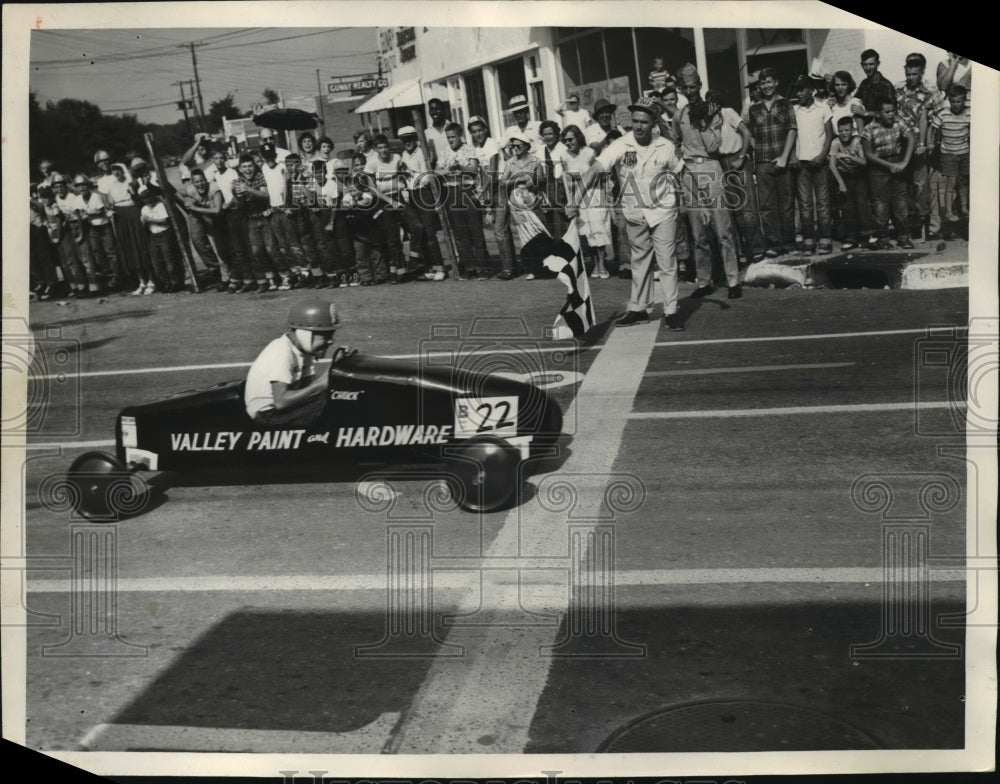 1954 Crowd Watching Soap Box Derby Racer  - Historic Images