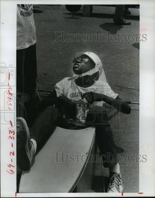 1976 Press Photo Norman Hollis at Soap Box Derby, Columbus, Georgia - nef56044-Historic Images