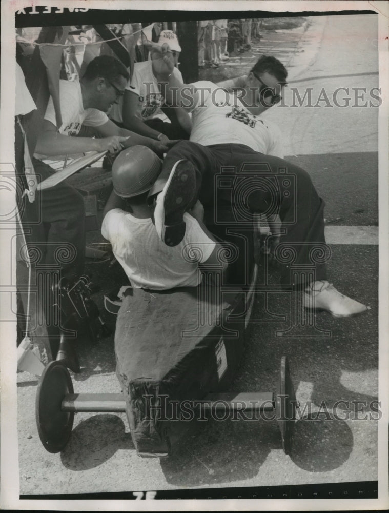 1955 Press Photo Columbus, Georgia Soap Box Derby Participants - Historic Images