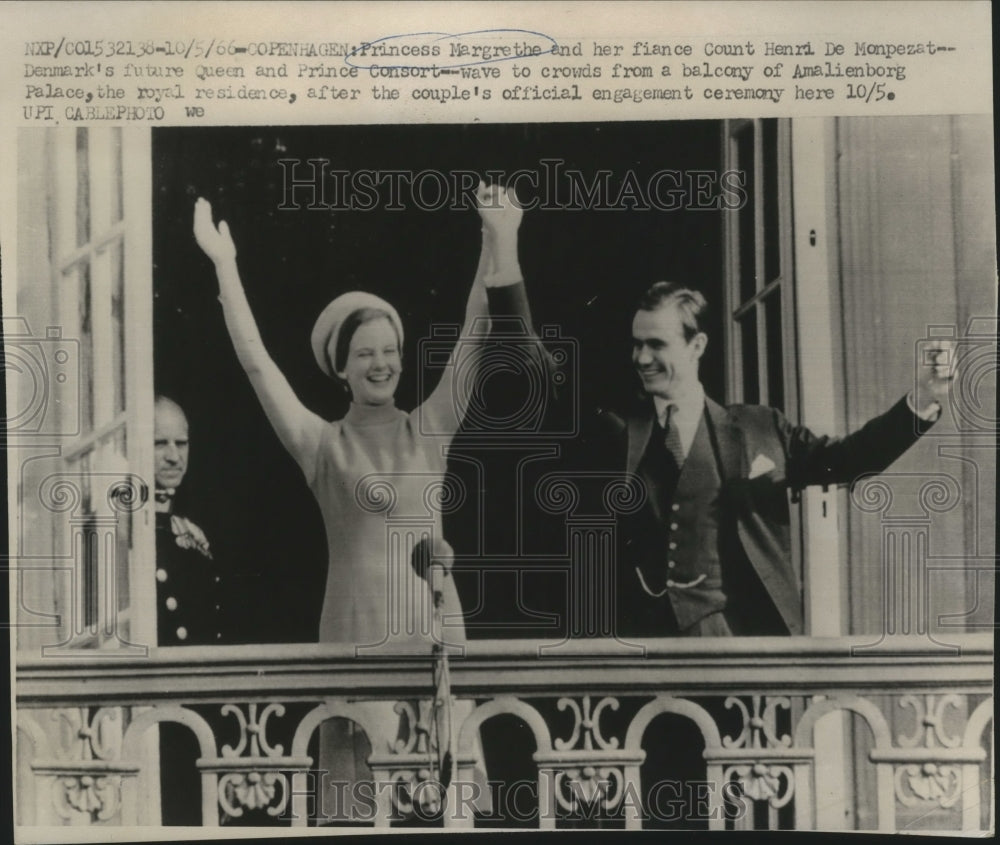 1966 Princess Margrethe and her fiance Count Henry De Monpezar - Historic Images