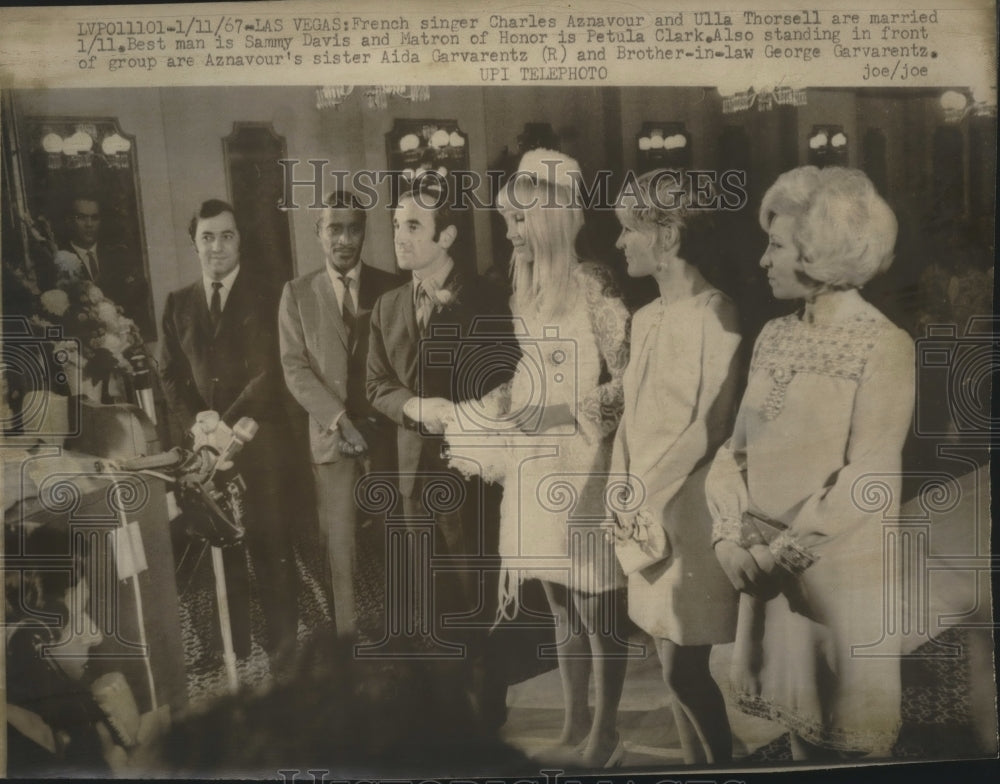1967 French Singer Aznavour and Ulla Thorsell are Married - Historic Images