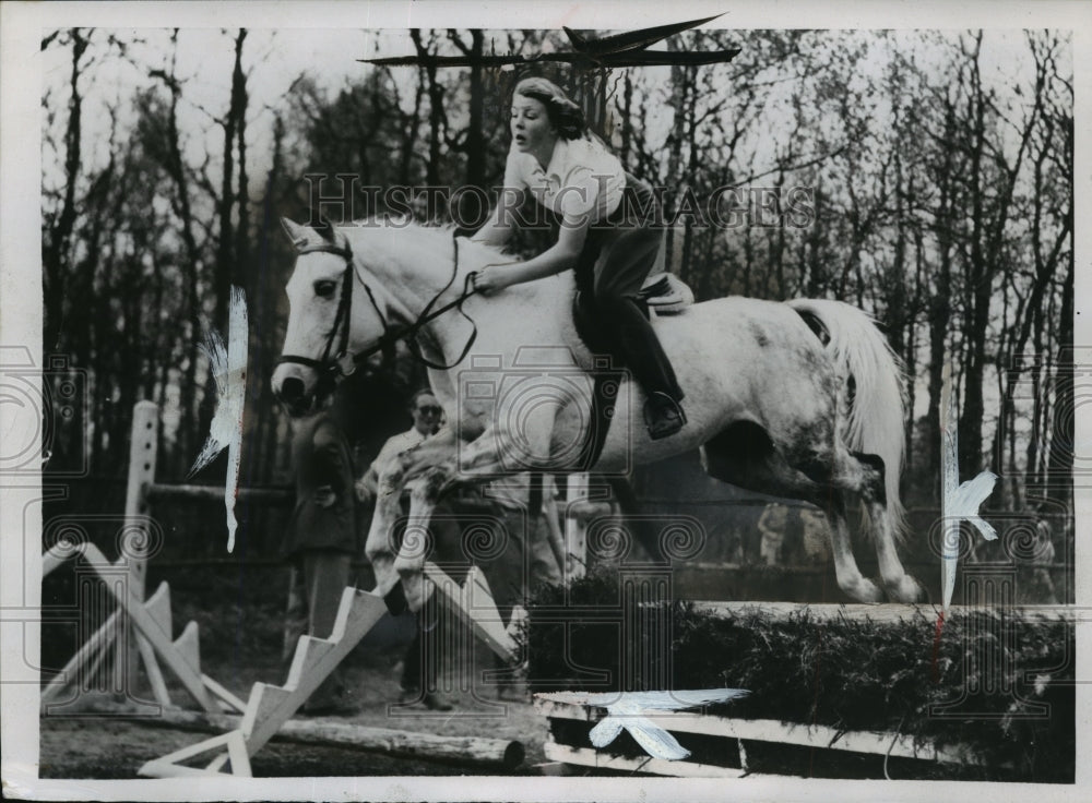 1929 Princess Irene Take Her Mount Atalia Over Obstacle to Win Event - Historic Images