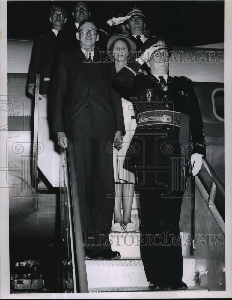 1963 Press Photo Prince Knud, Princess Mathilda of Denmark at Logan Airport-Historic Images