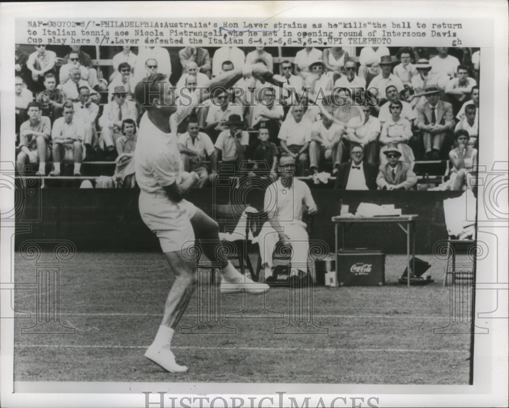 1959 Press Photo Ron Laver of Australia at Interzone Davis Cup Play-Historic Images